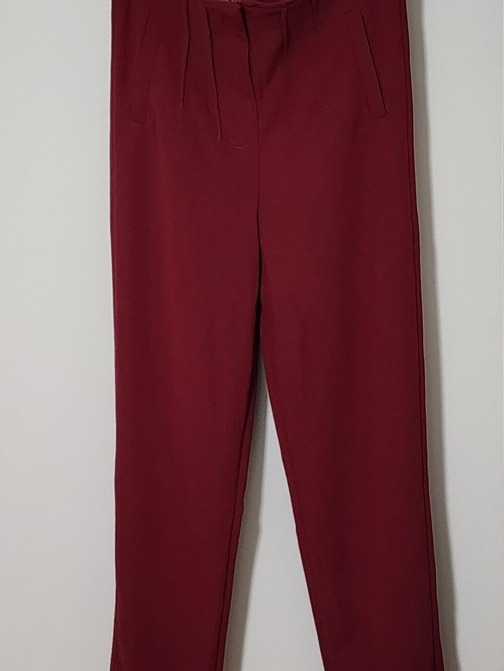 SHEIN Wine Skinny High-Rise Tapered Pants